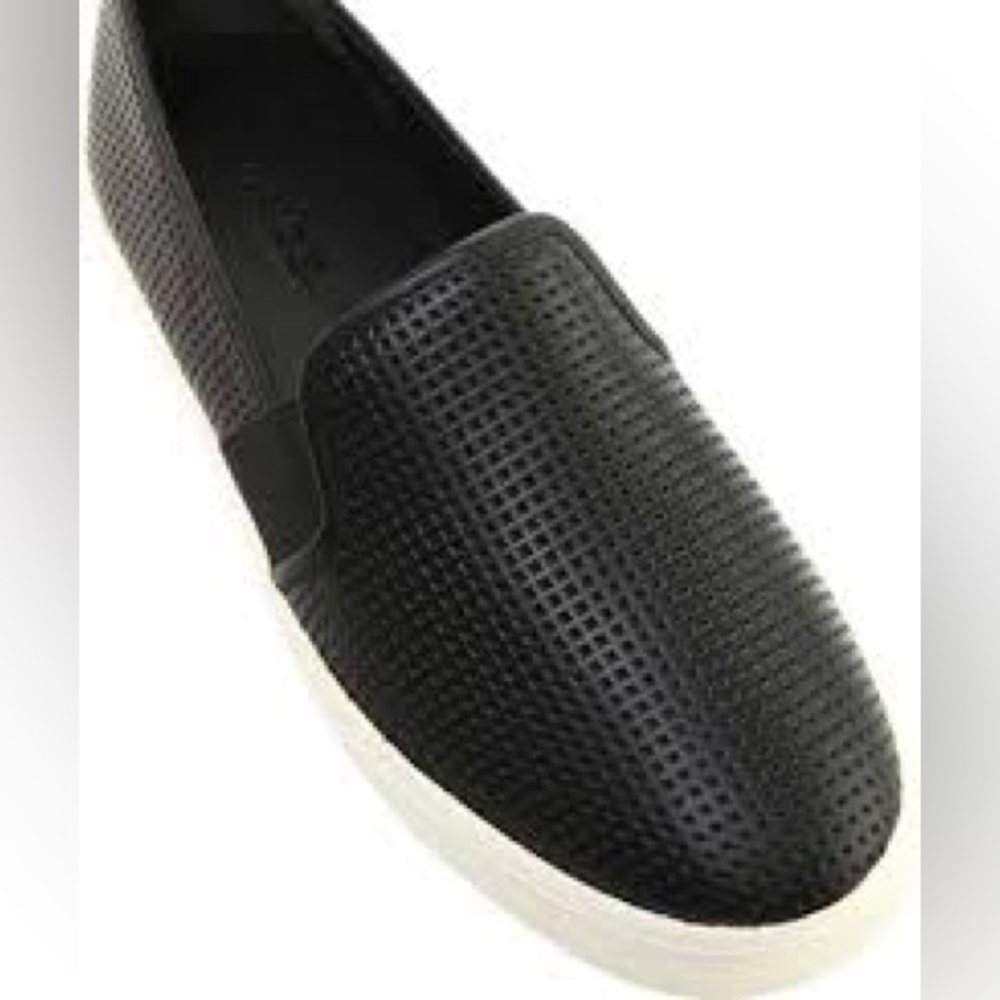 Vince Blair 5 Perforated Slip-On Sneakers in Black Retail $225 Minimalist Fall